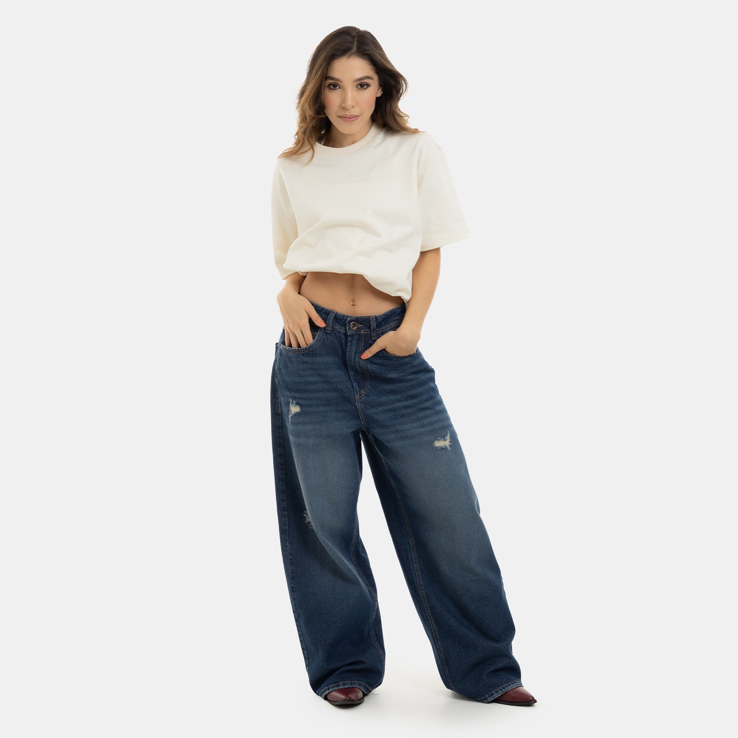 Oversized Flow Denim Deep Blue