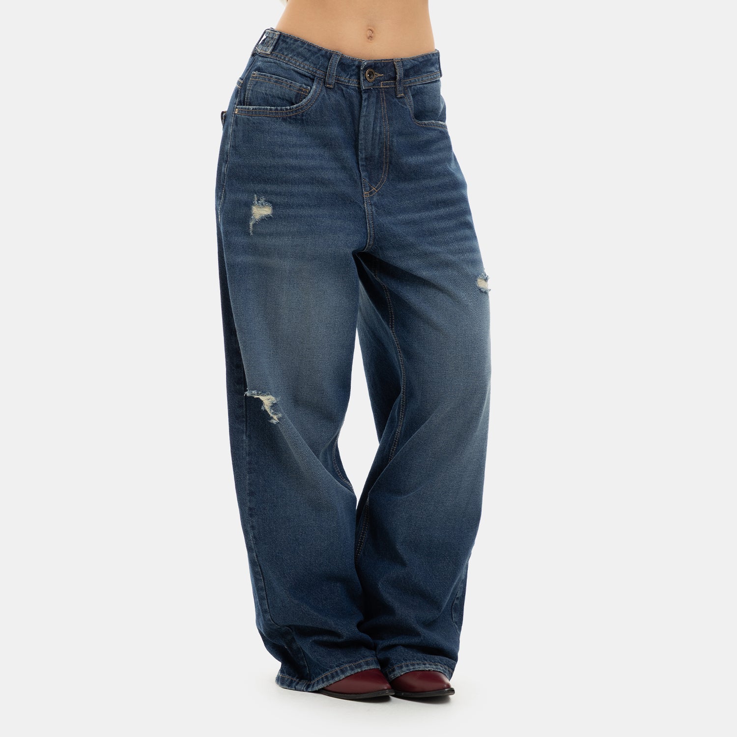 Oversized Flow Denim Deep Blue