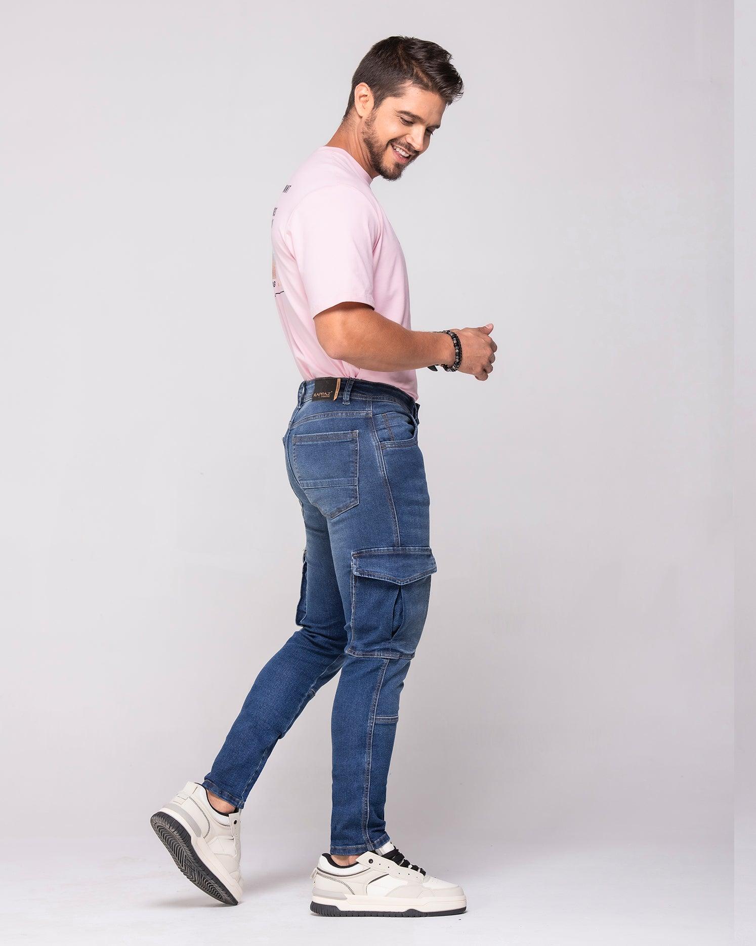 Jean Cargo Skinny Costura Expuesta Marca Rappaz