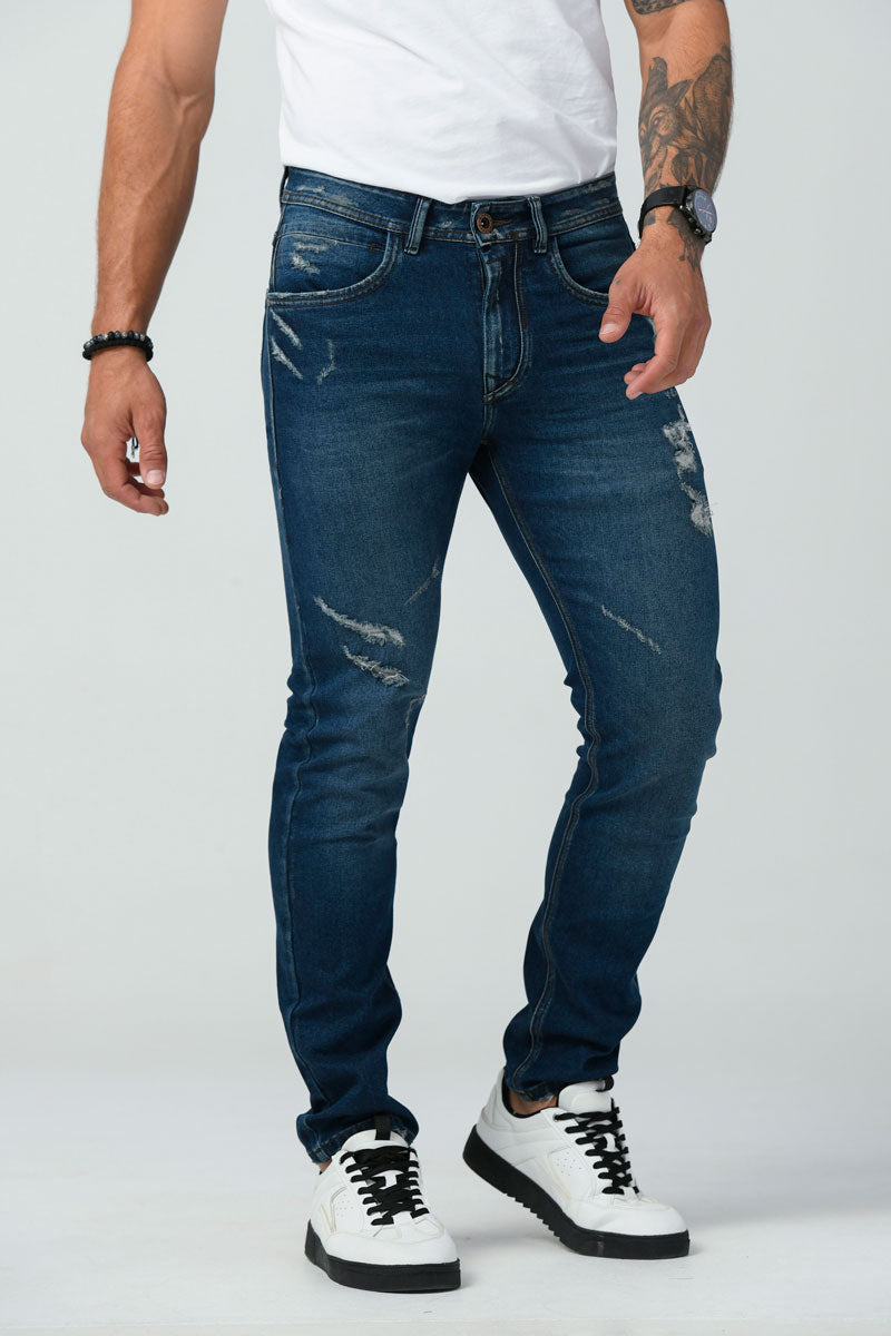 Jean Slim Color Azul Oscuro Marca Rappaz