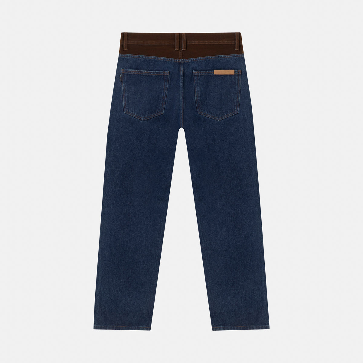 Suede Waist Relaxed Jean Azul Oscuro