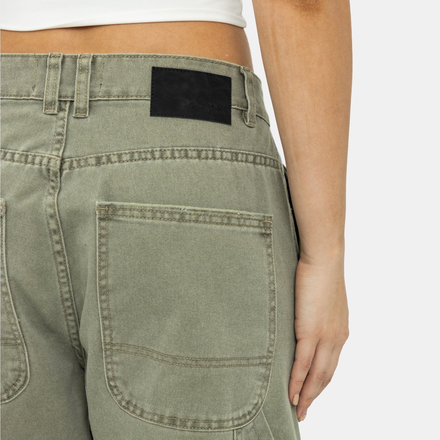 Carpenter Denim Pants Olive Green WOMAN