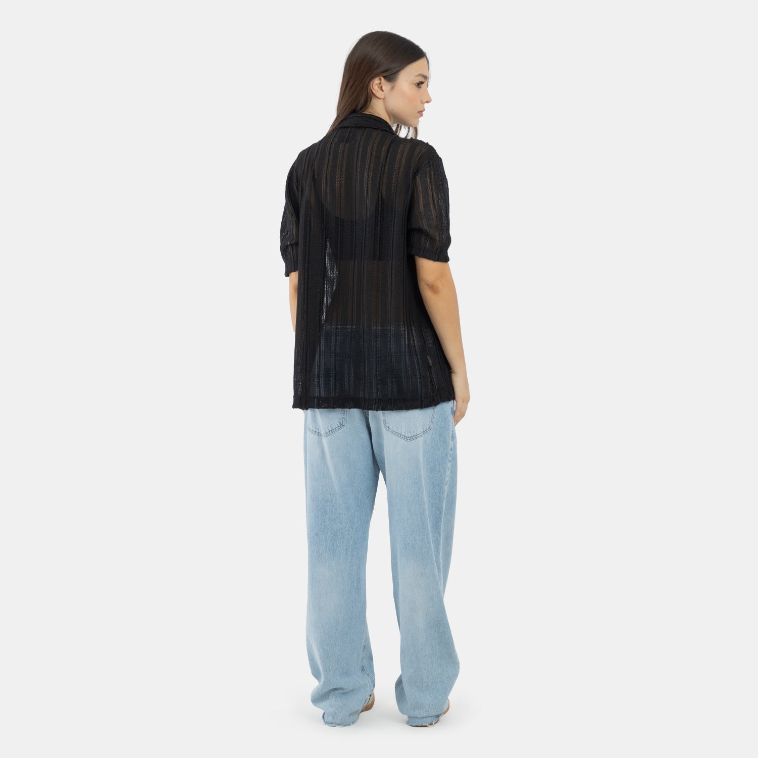 String Relaxed Jeans Light Blue WOMAN
