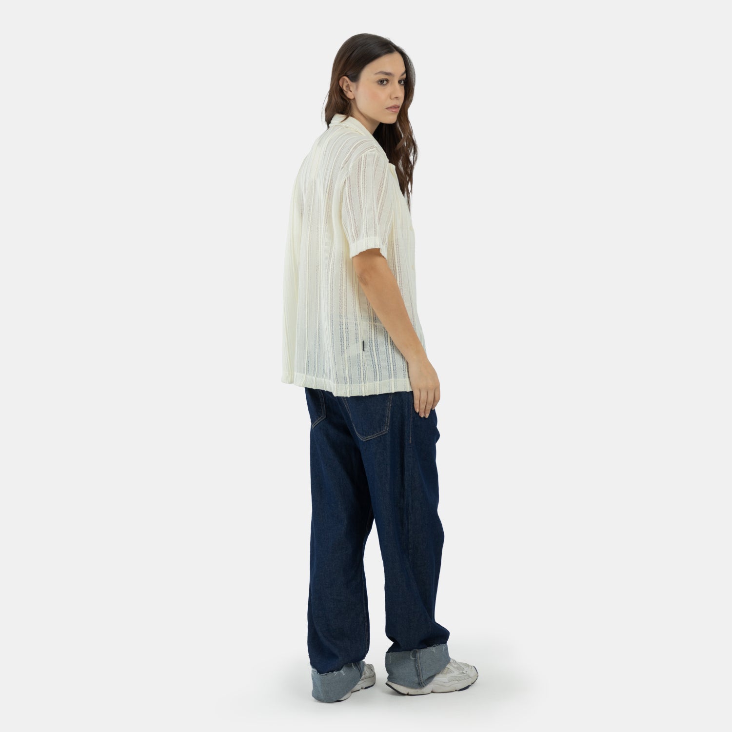 String Relaxed Jeans Dark Blue WOMAN