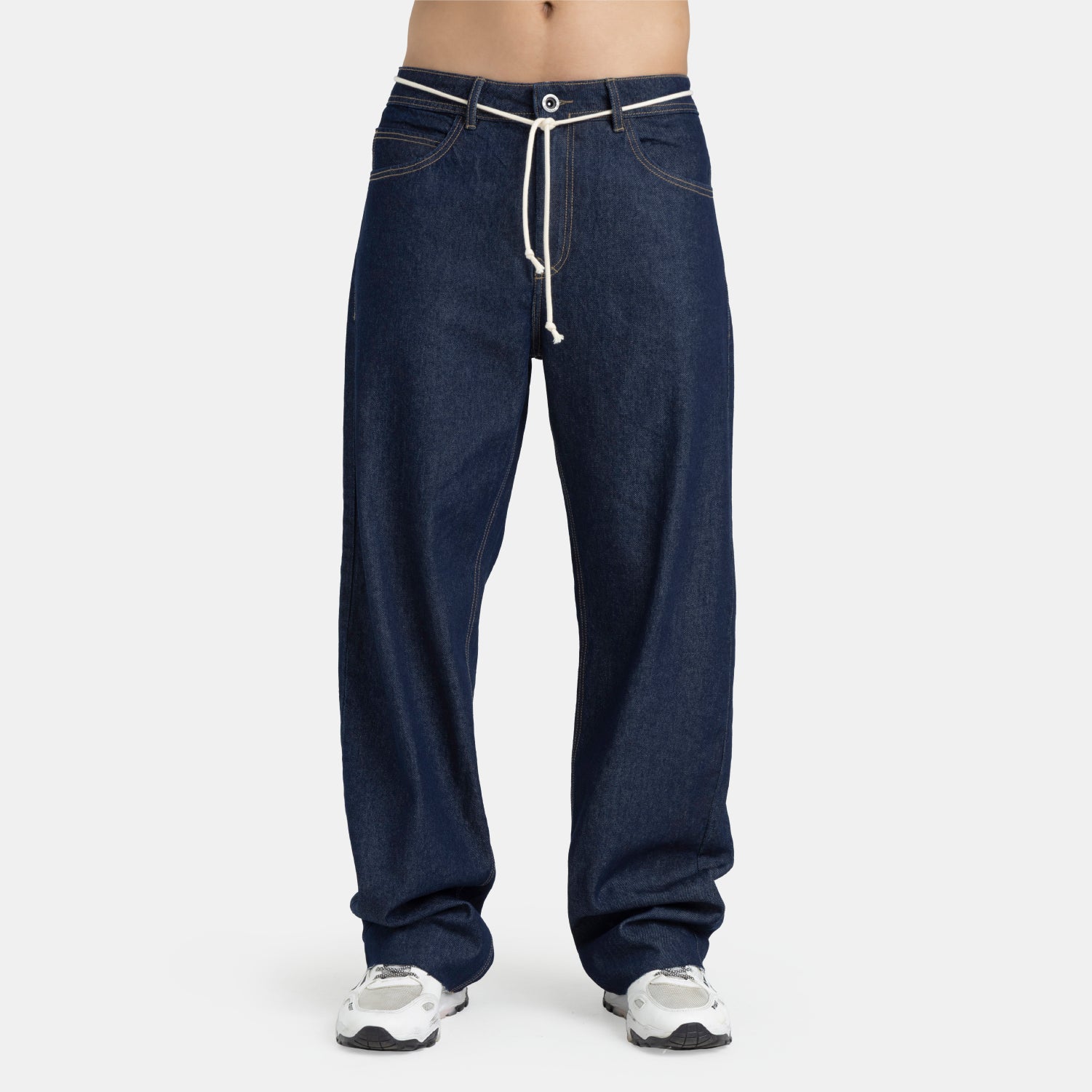 String Relaxed Jeans Dark Blue