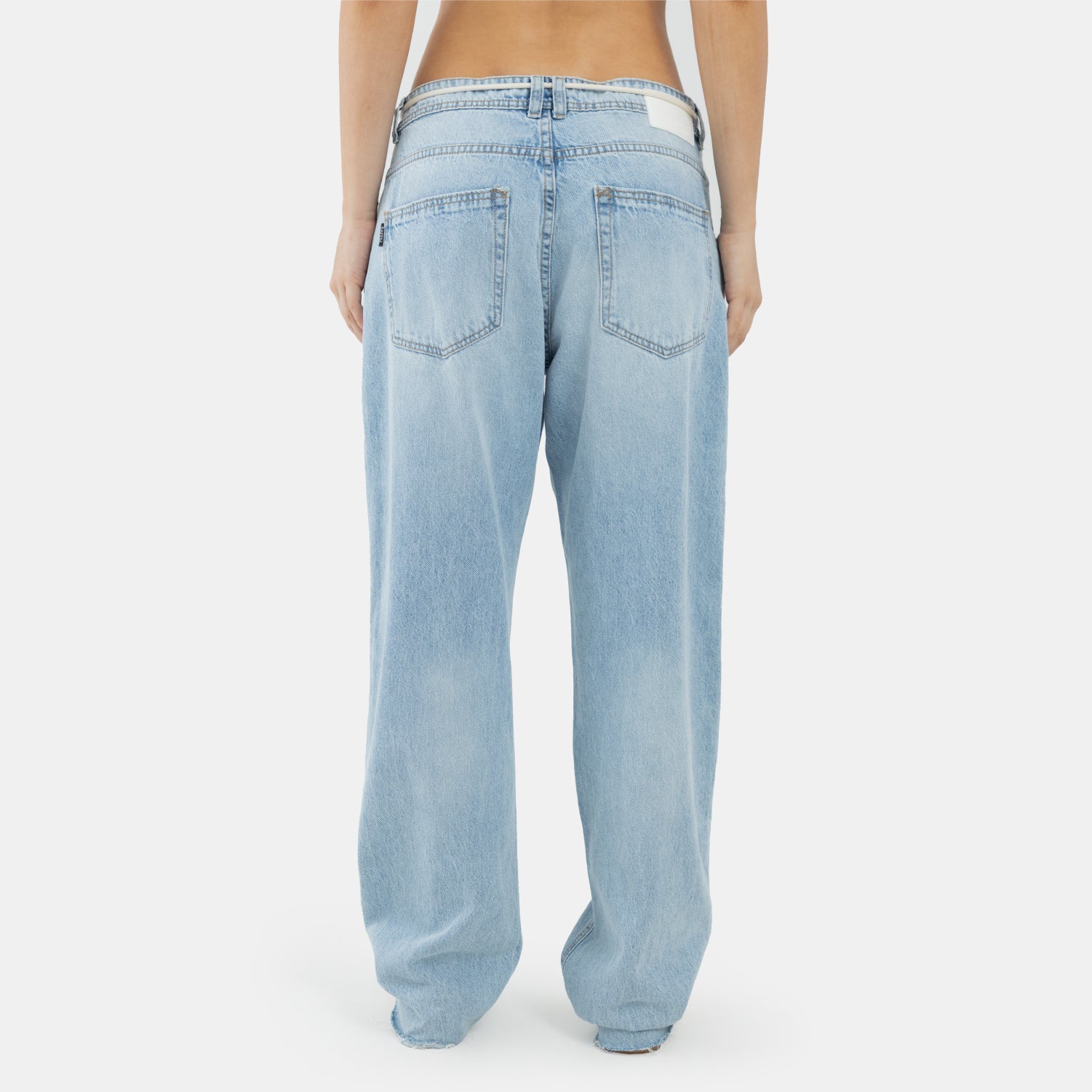 String Relaxed Jeans Light Blue WOMAN