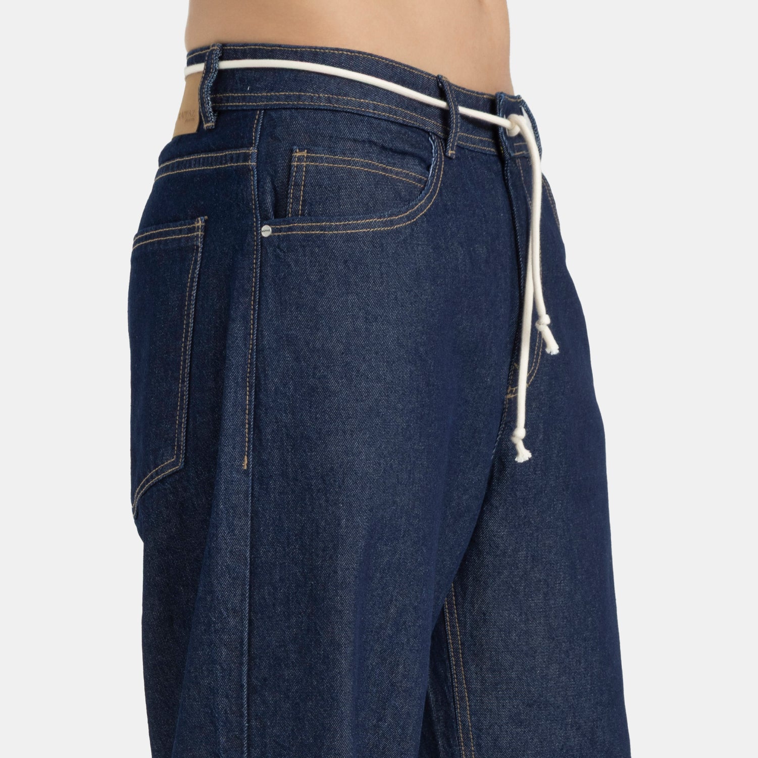 String Relaxed Jeans Dark Blue