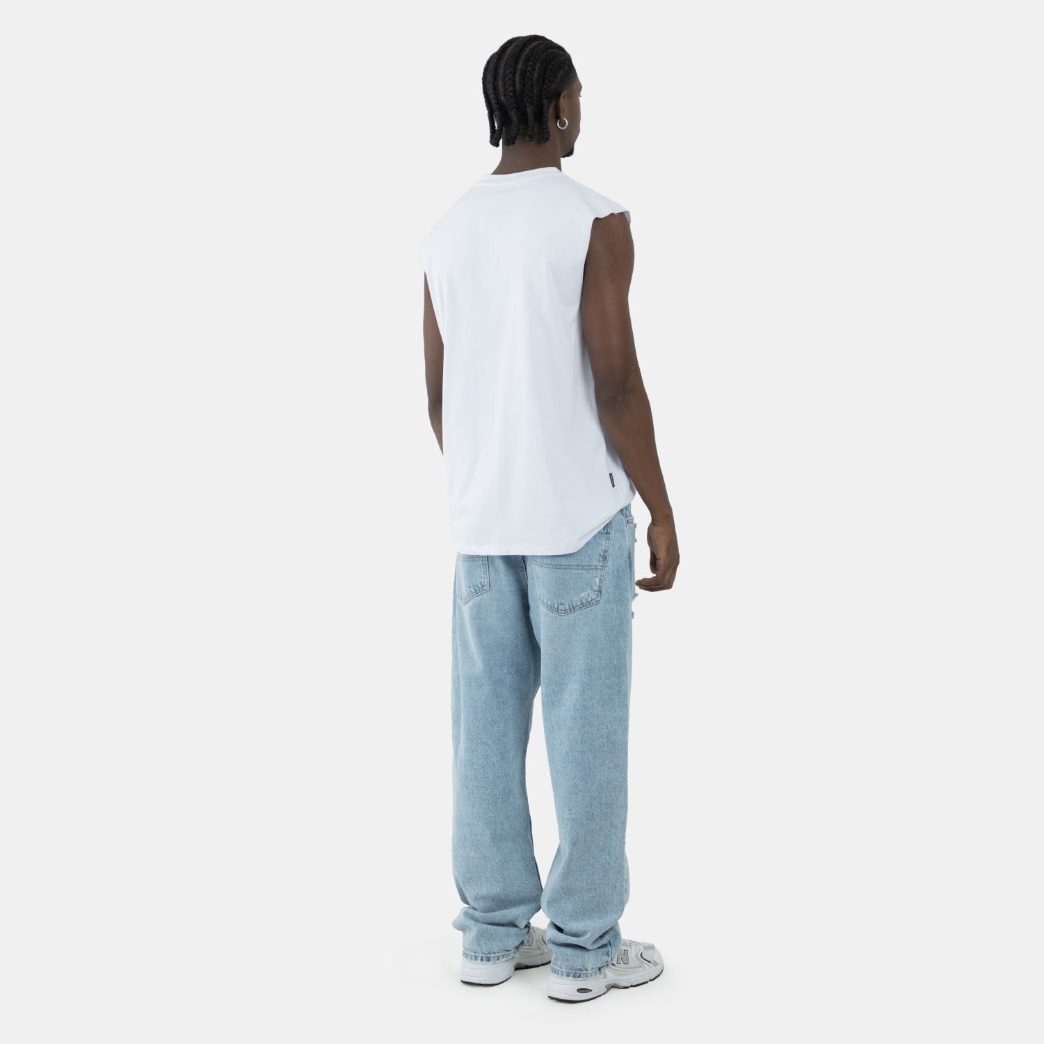 Light Blue Distressed Relaxed Jean