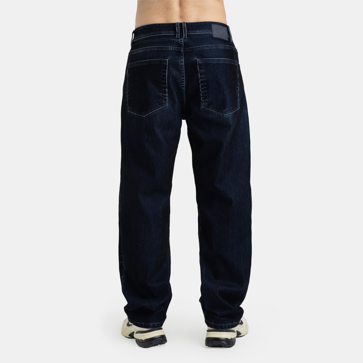 Corduroy Touch Denim Relaxed Jeans Dark Blue