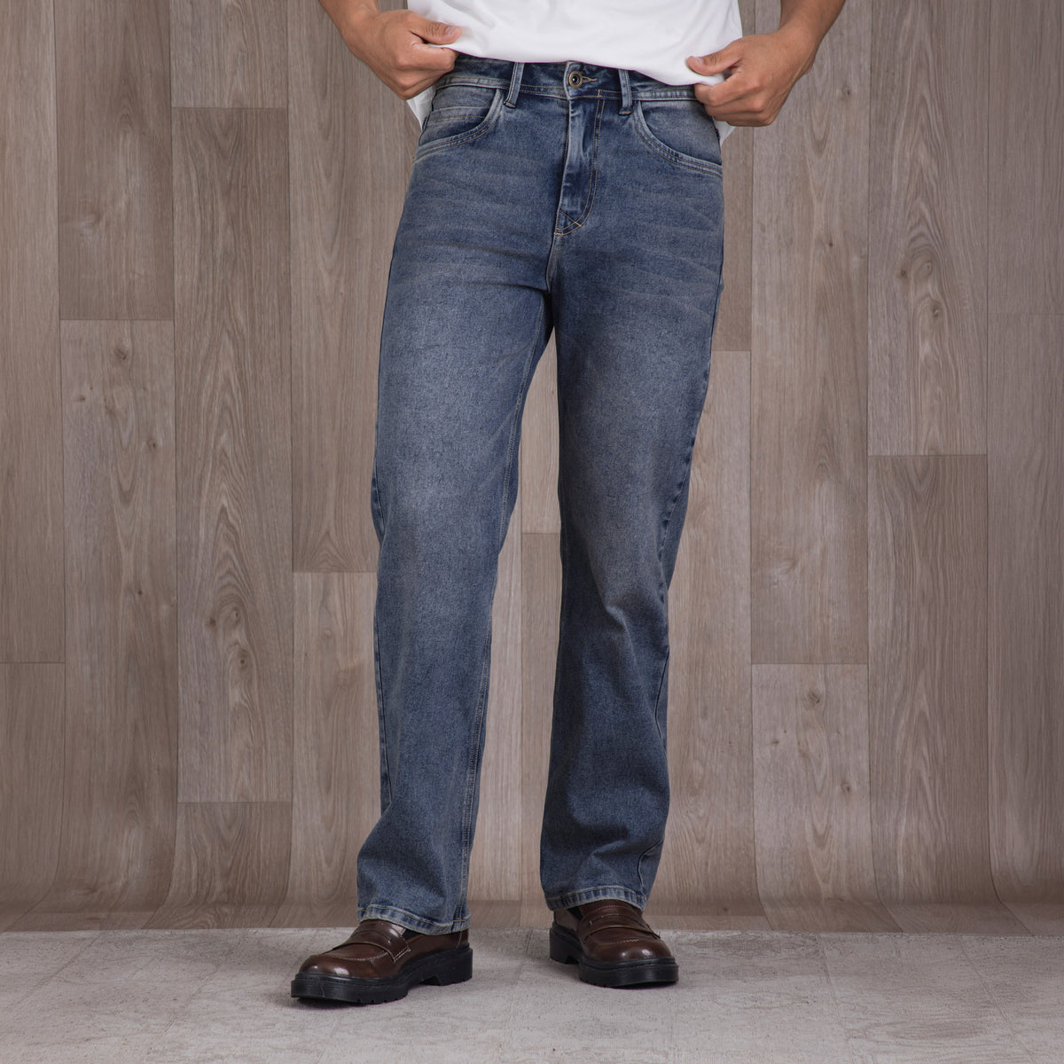 Stone Straight Jean Azul Medio