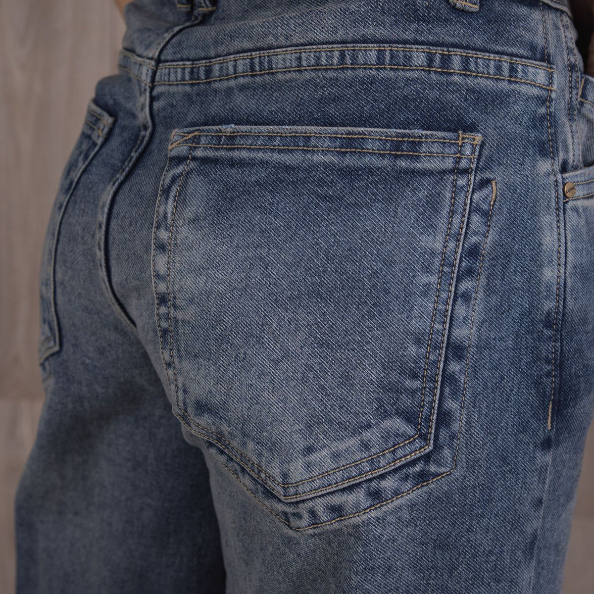 Stone Straight Jean Azul Medio
