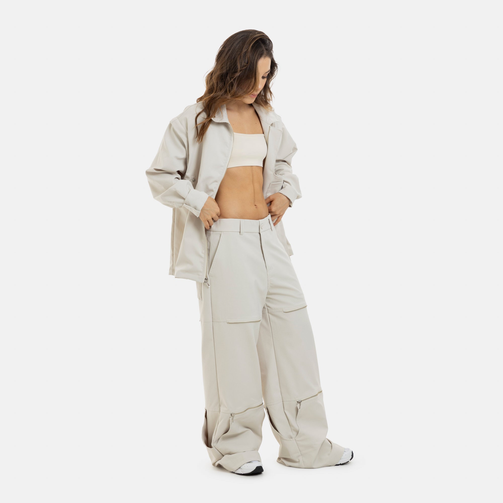 Beige Active Convertible Pants