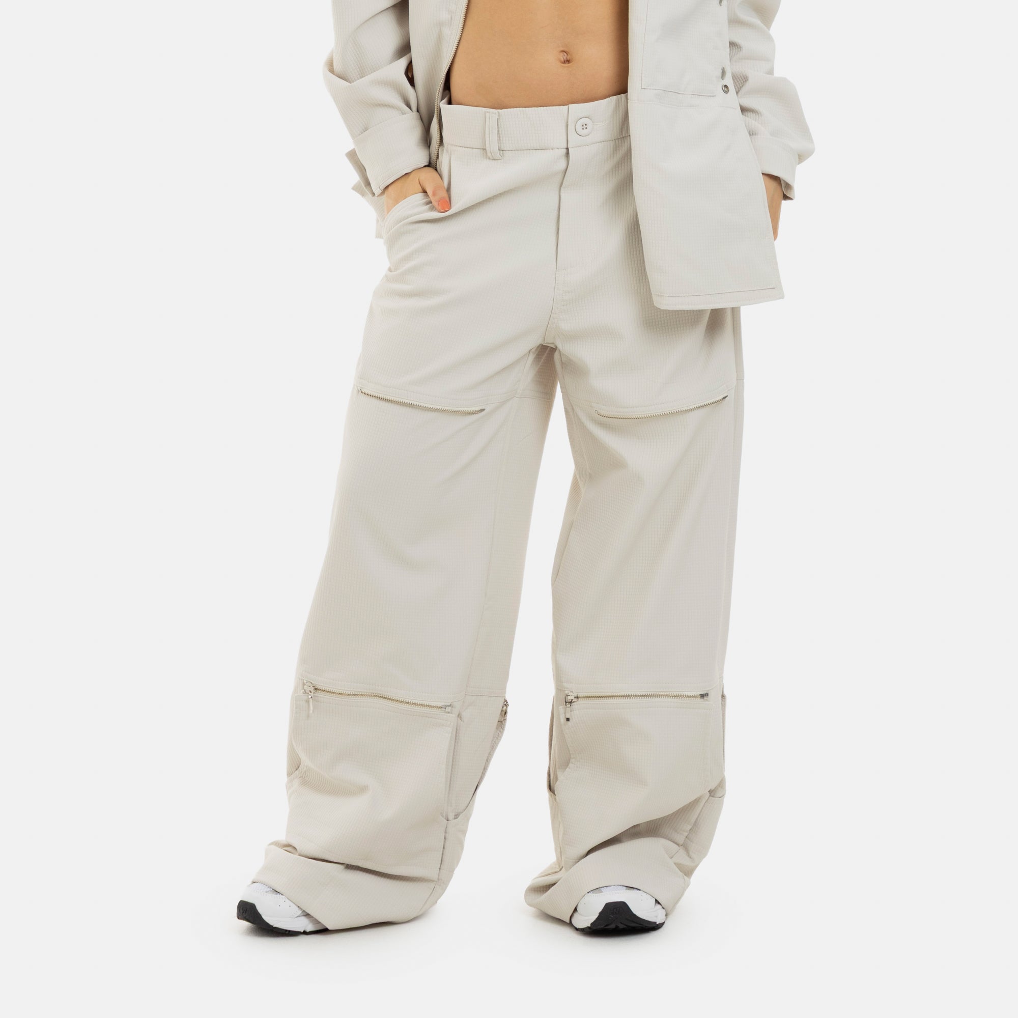 Beige Active Convertible Pants
