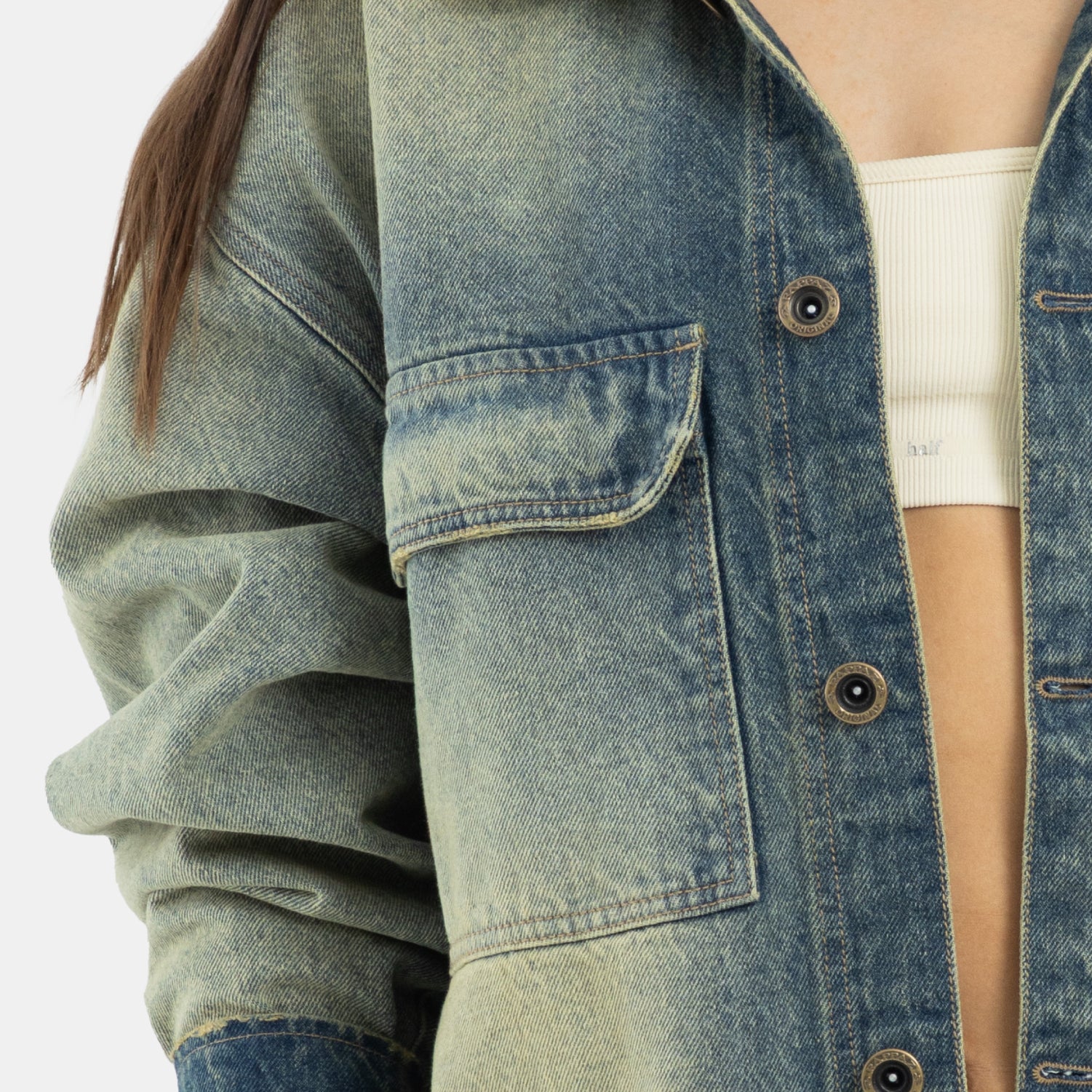 Dirty Wash Denim Overshirt WOMAN