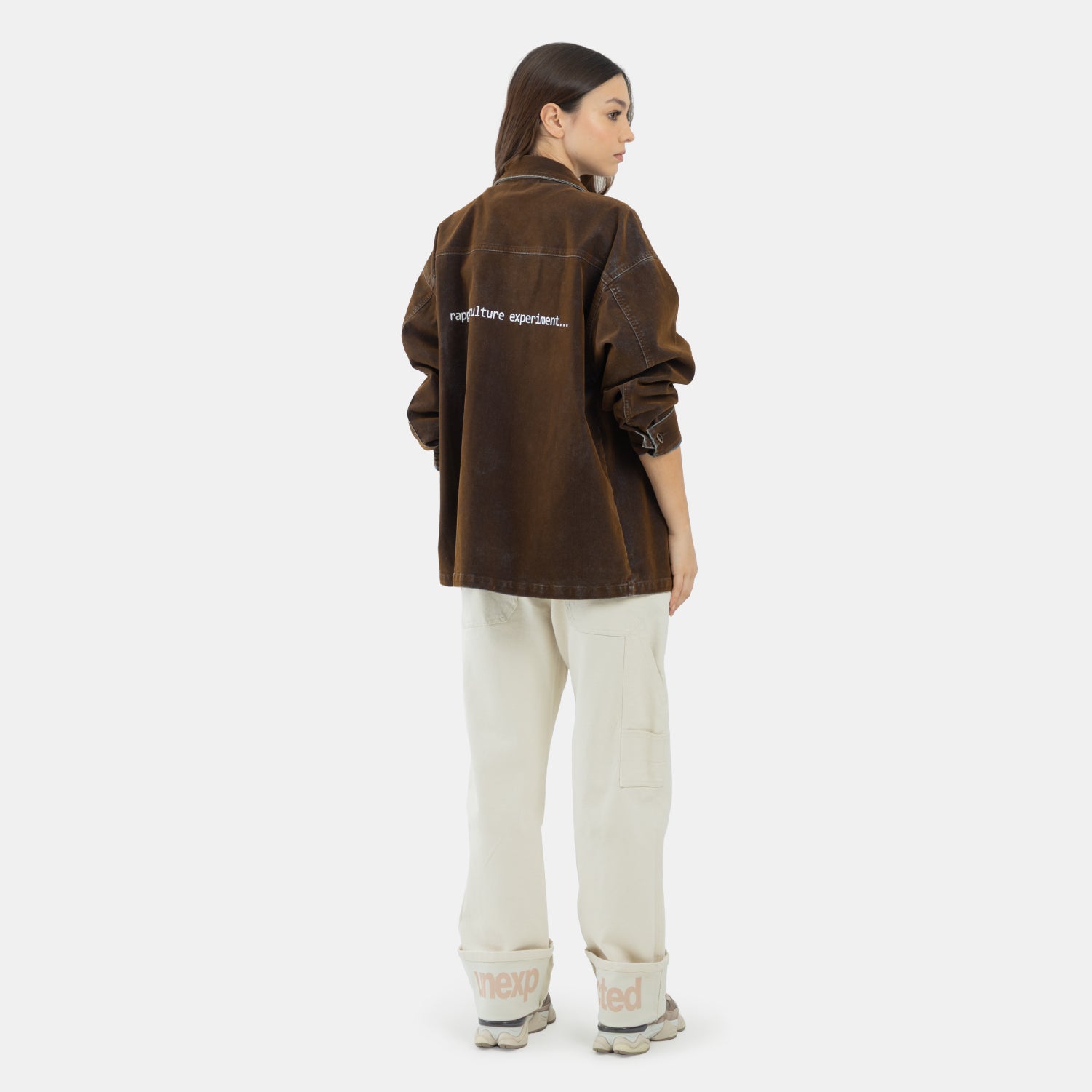 Corduroy Denim Overshirt Coffee WOMAN
