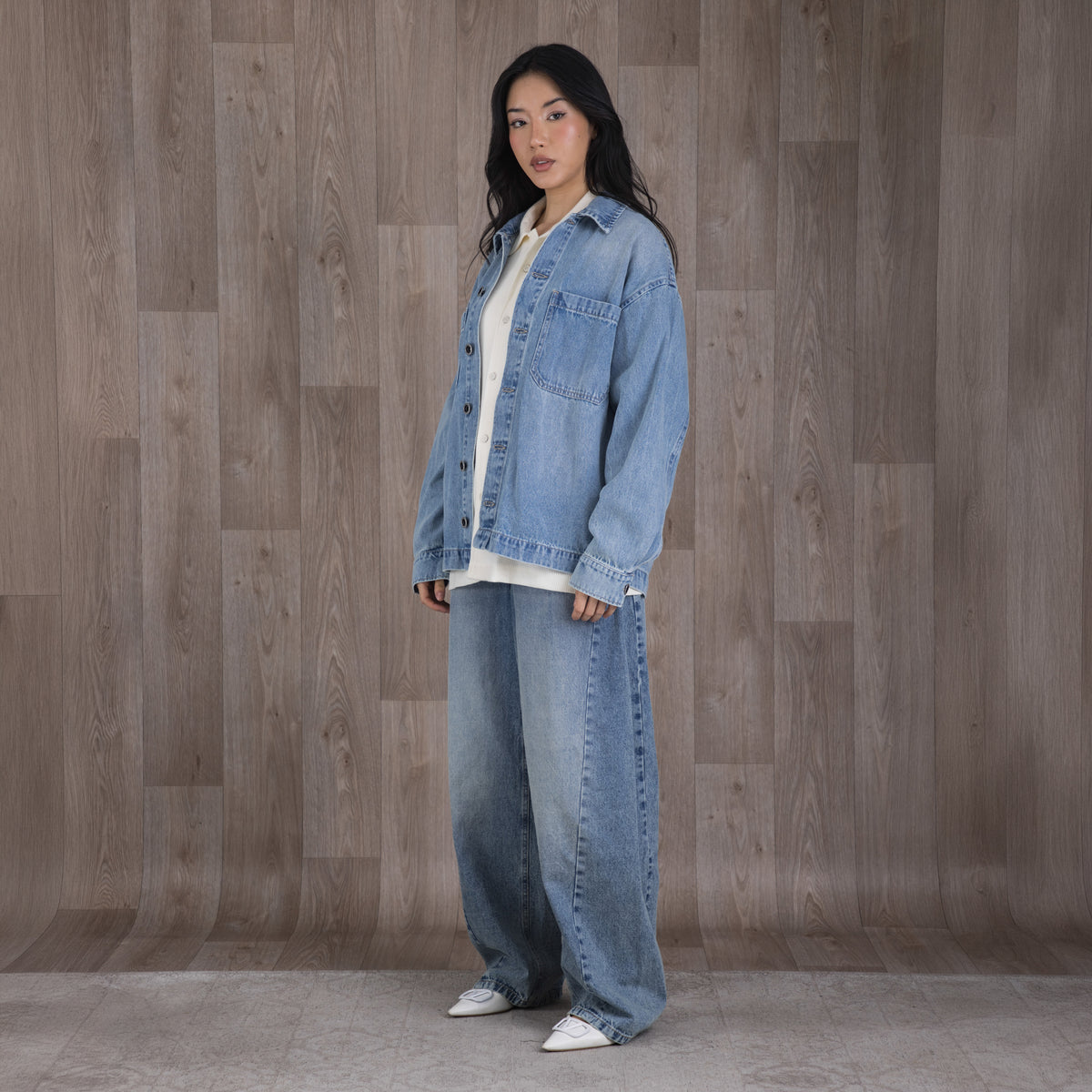 Work Denim Overshirt Azul Claro