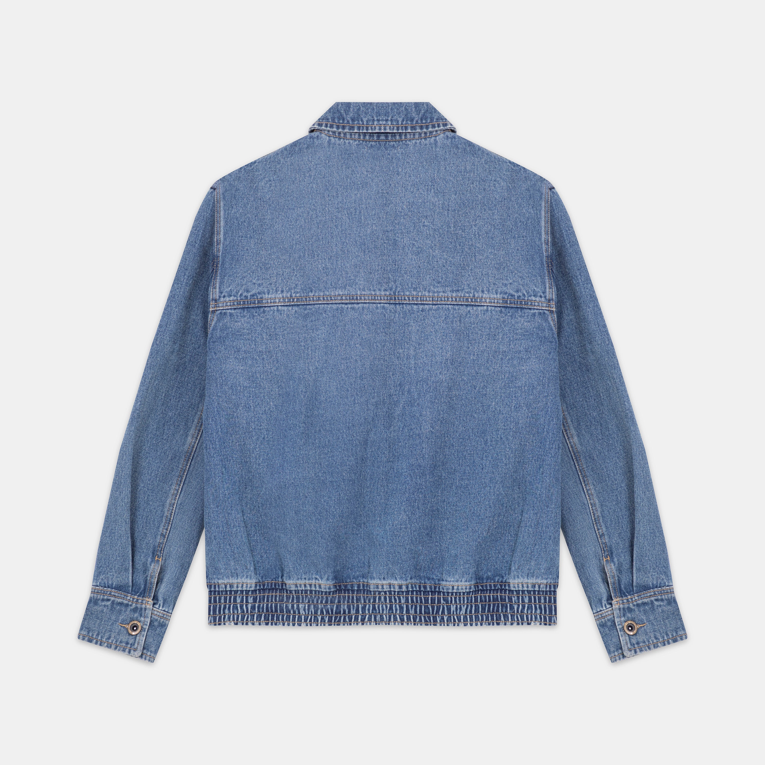 Bomber Denim Jacket Azul Medio