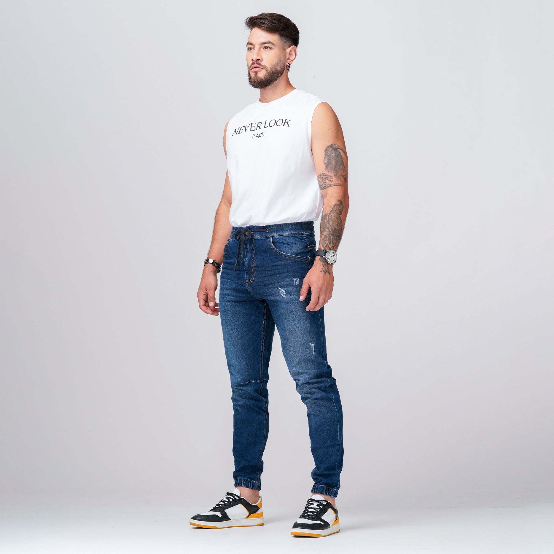 Jogger Denim Color Azul Oscuro Marca Rappaz