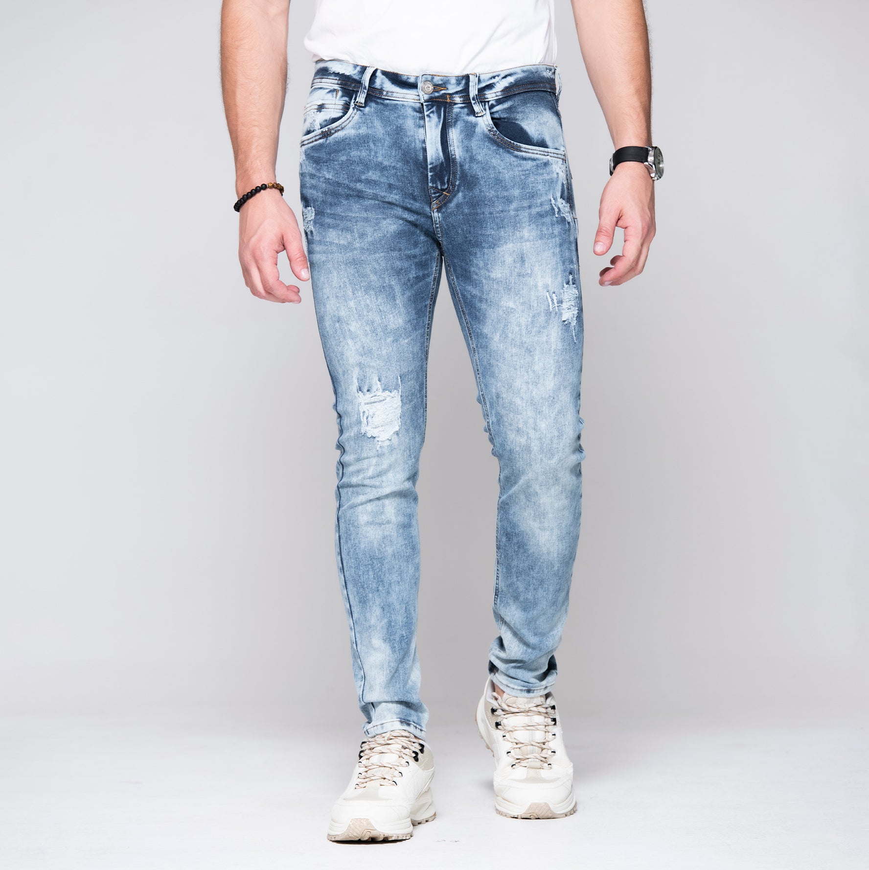 Jean Skinny Color Azul Medio Marca Rappaz