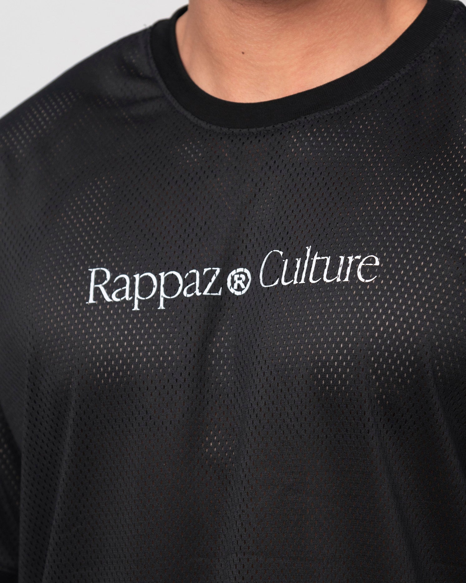 Camiseta Over size Tendencia Malla Estampado Frontal Marca Rappaz