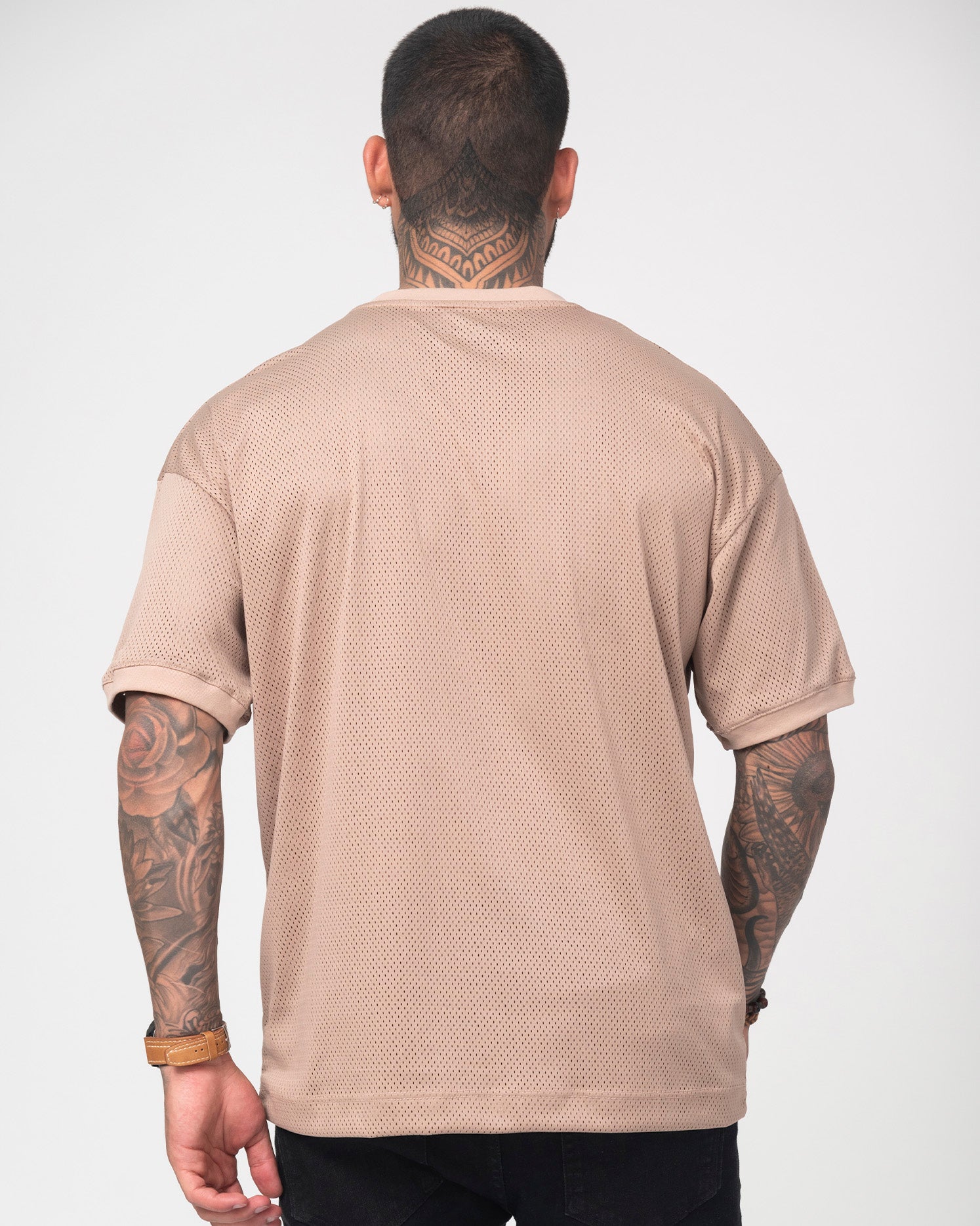 Camiseta Over size Tendencia Malla Estampado Frontal Marca Rappaz