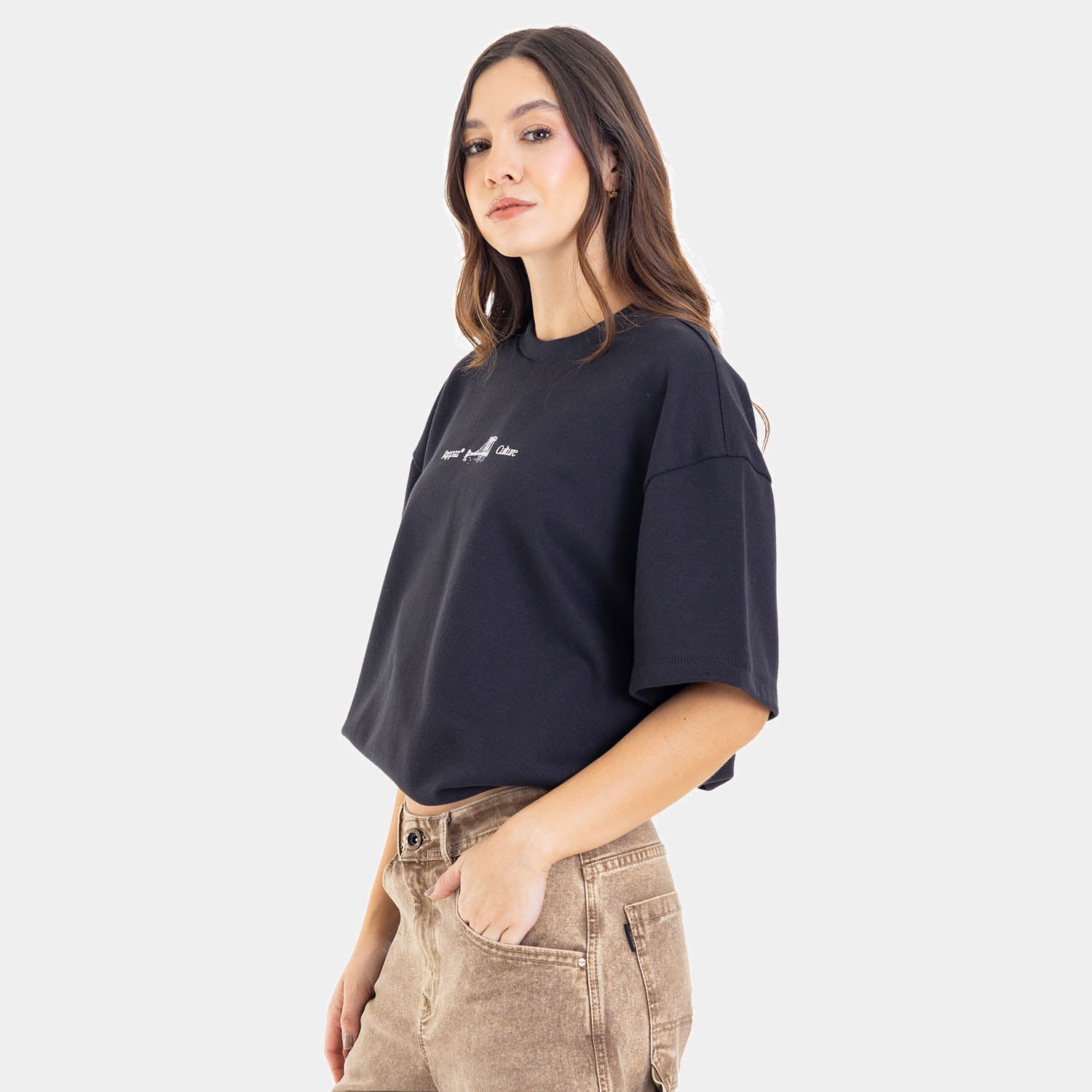 Boxy Fit Tee Brooklyn Bridge Black