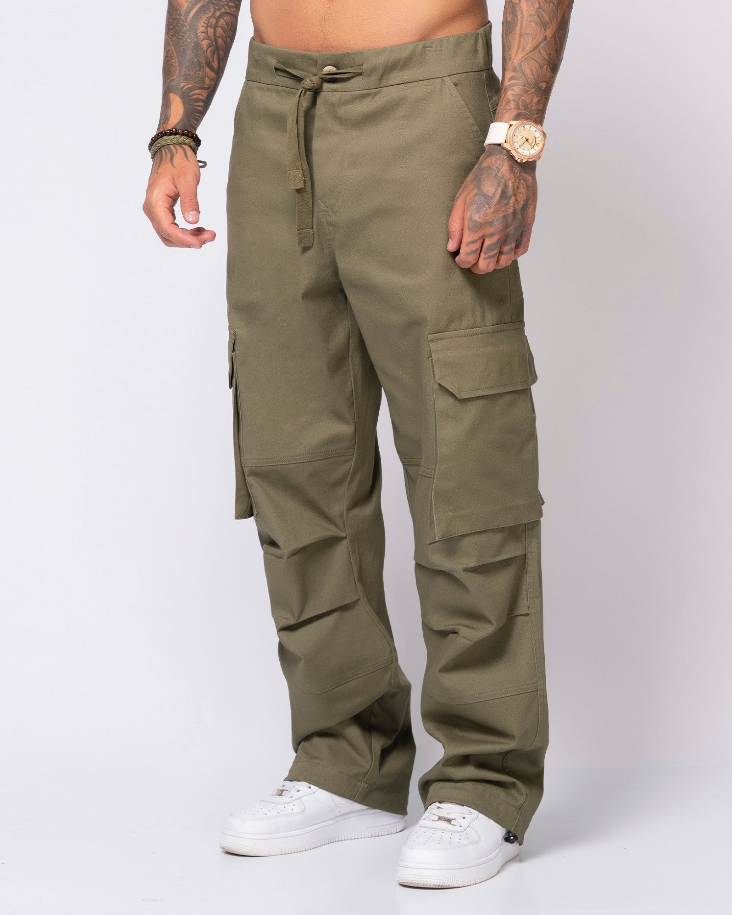 Jogger Relaxed Fit Cargo Bota Drapeada Marca Rappaz