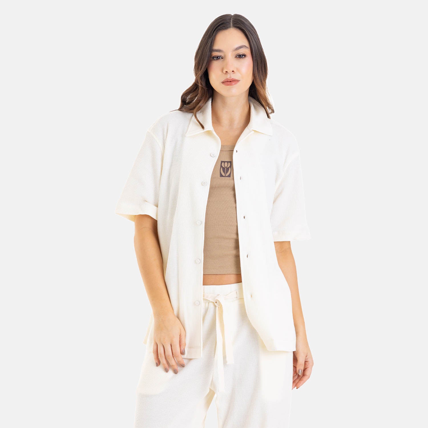 Relaxed Short Sleeve Shirt Ivory