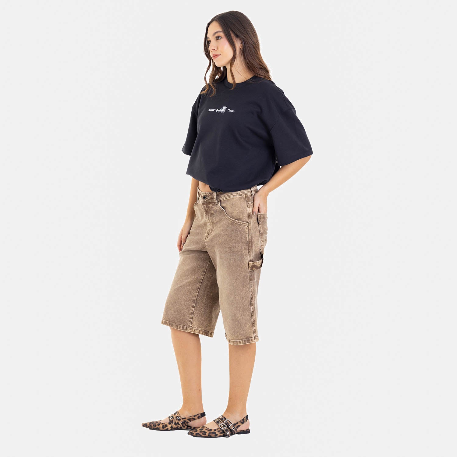 Boxy Fit Tee Brooklyn Bridge Black