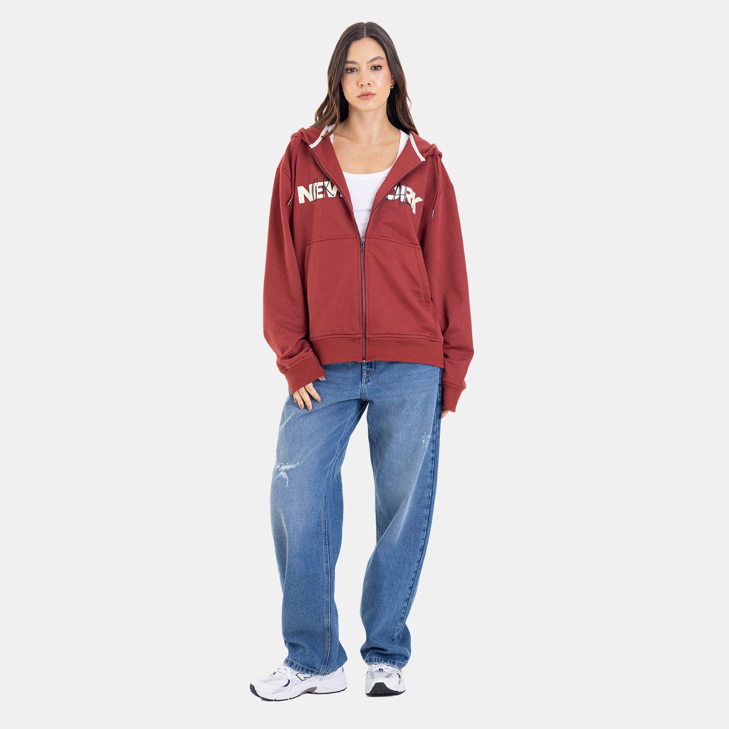 Zip Hoodie Regular Fit Red