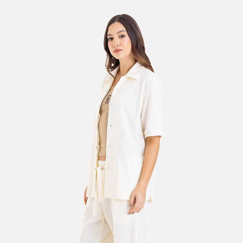 Relaxed Short Sleeve Shirt Ivory