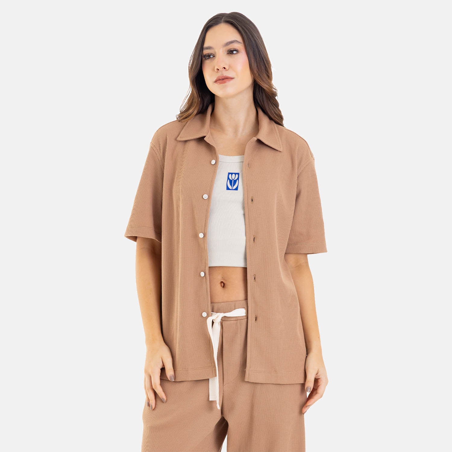 Relaxed Short Sleeve Shirt Mocca