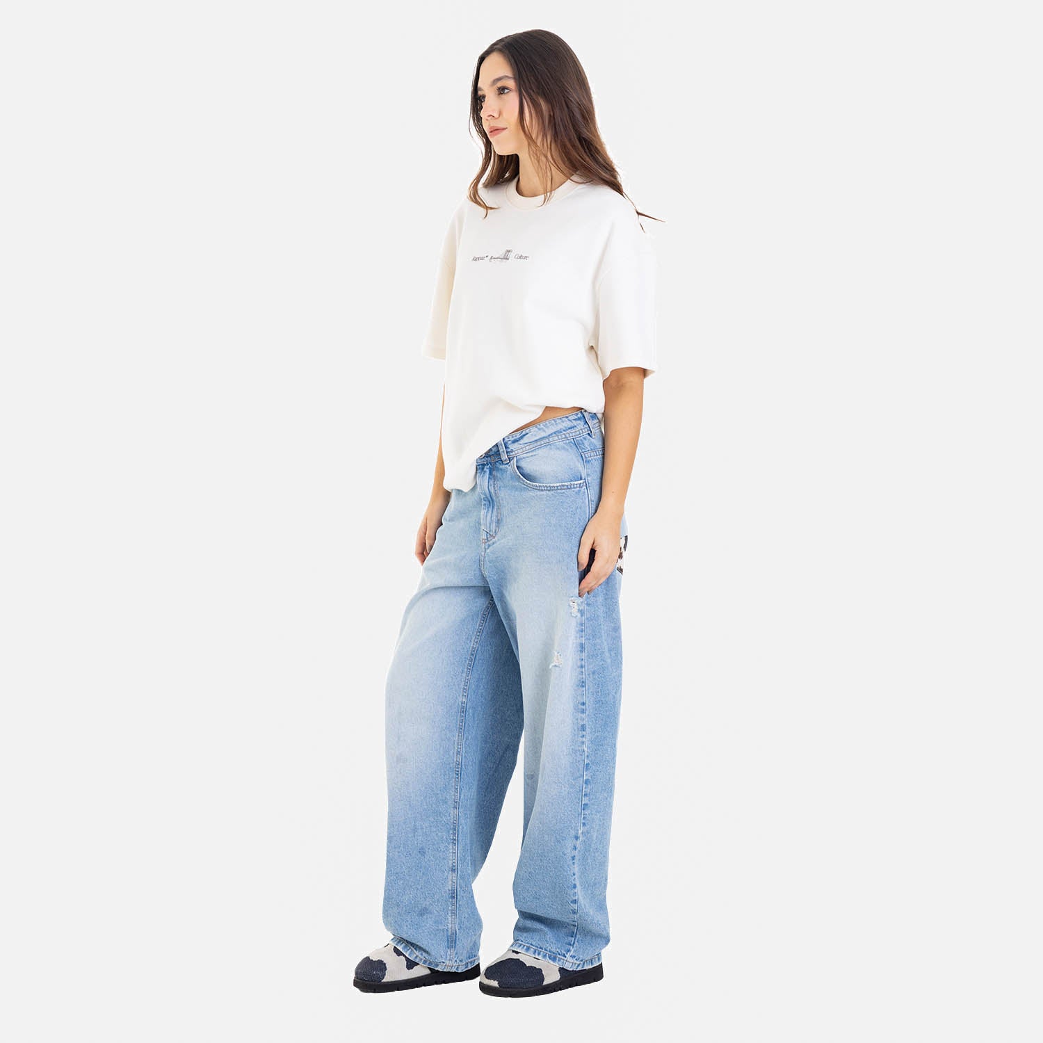 Boxy Fit Tee Brooklyn Bridge Ivory