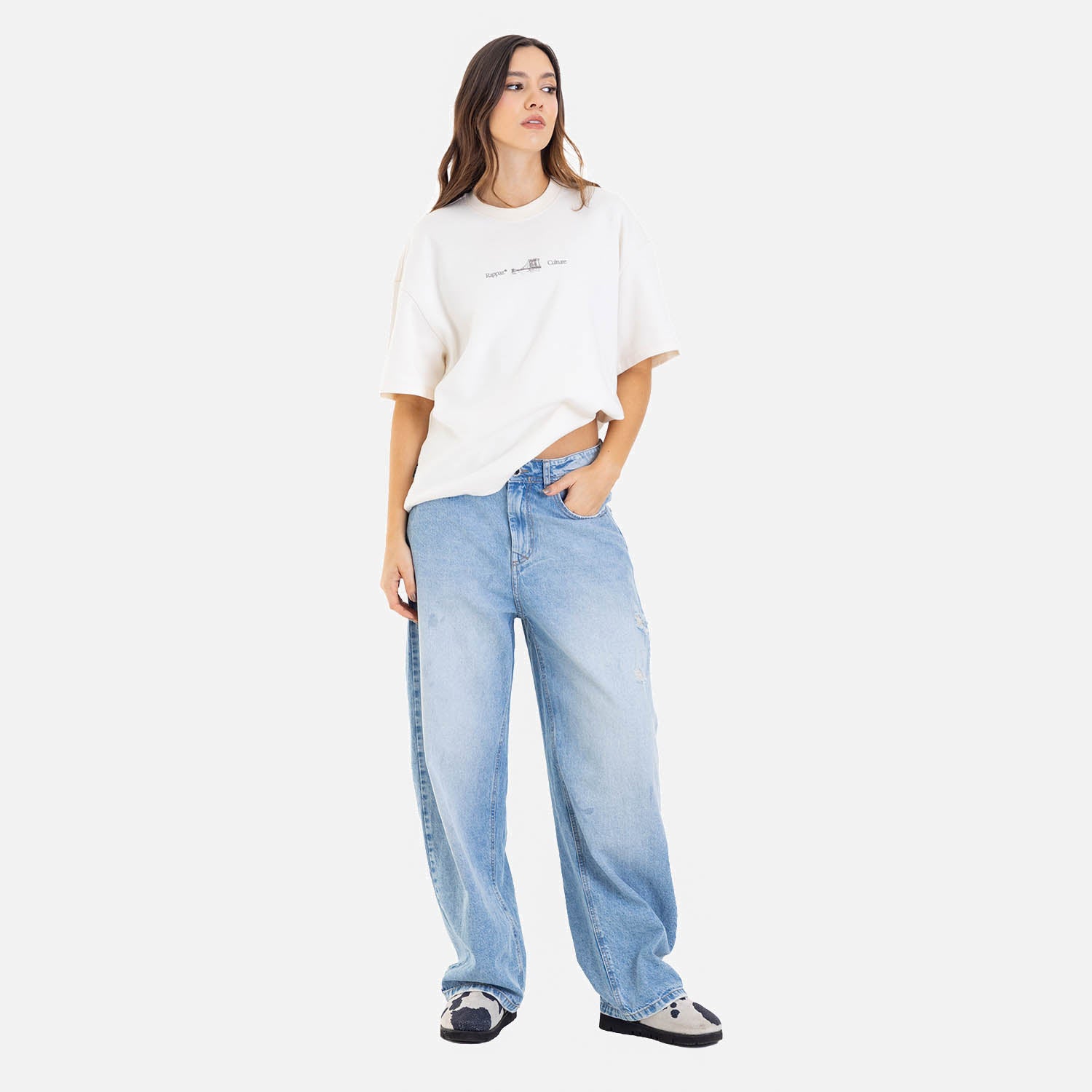 Boxy Fit Tee Brooklyn Bridge Ivory