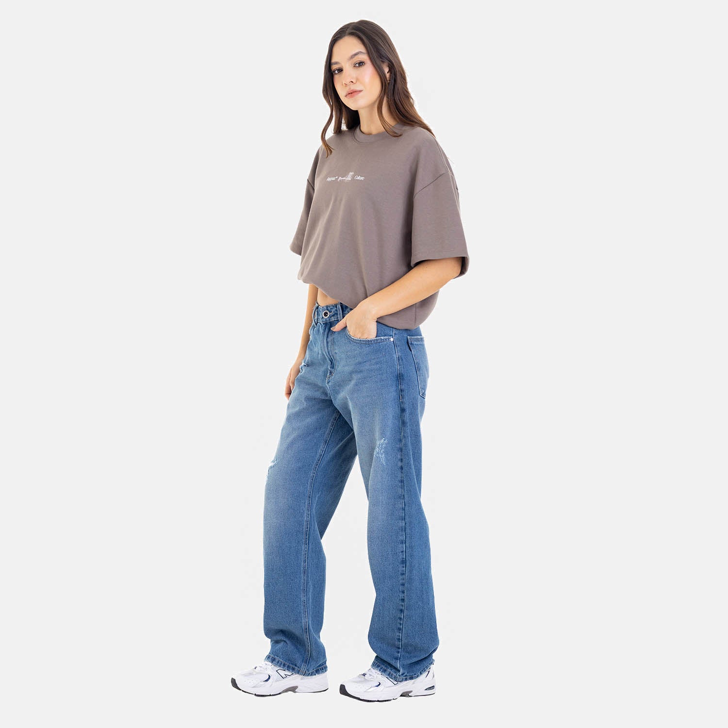 Boxy Fit Tee Brooklyn Bridge Taupe