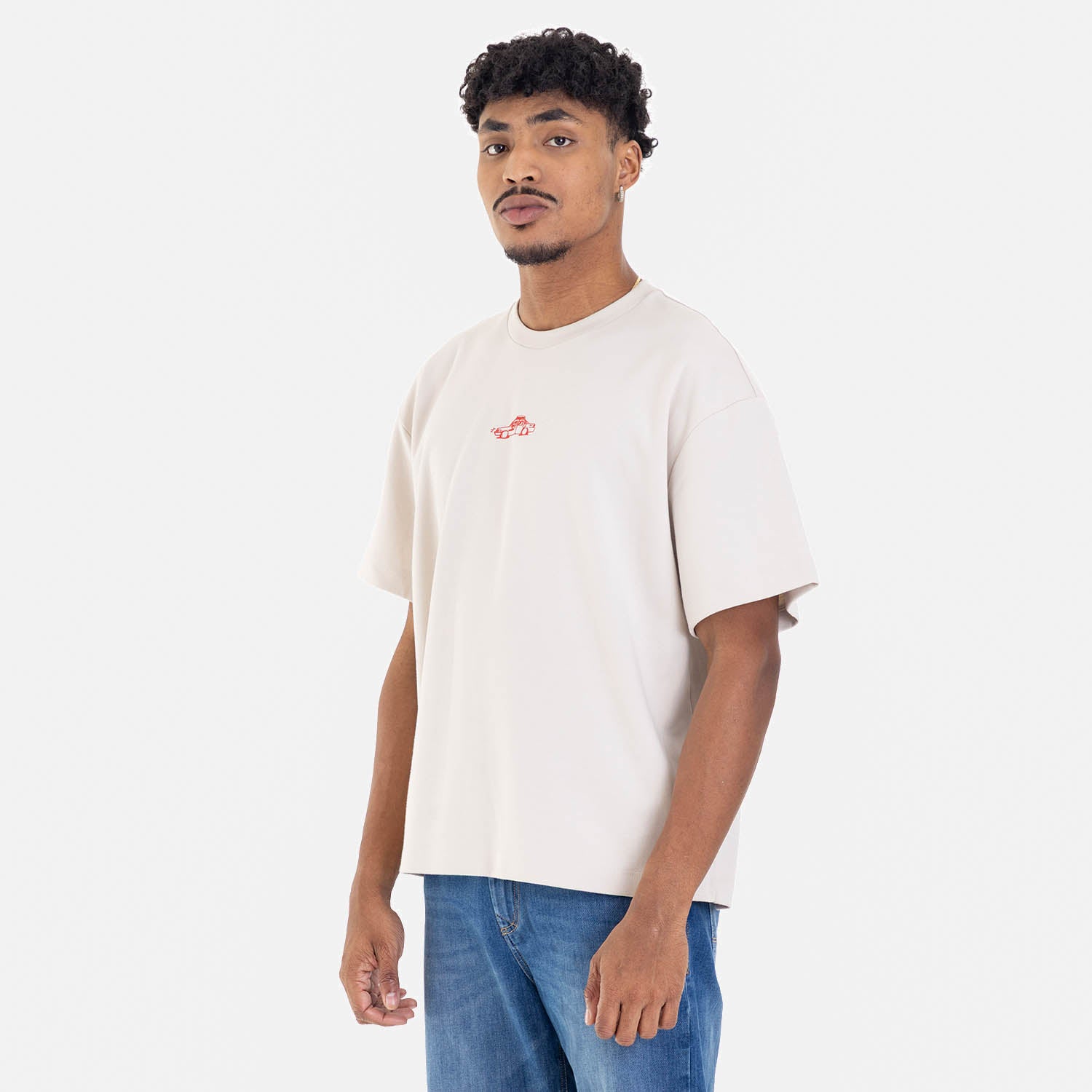 Boxy Fit City Sketch Tee Sand
