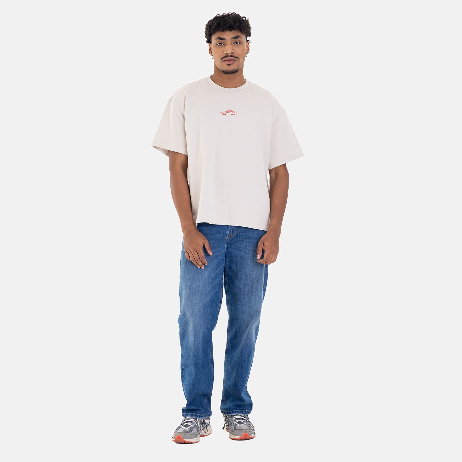 Boxy Fit City Sketch Tee Sand
