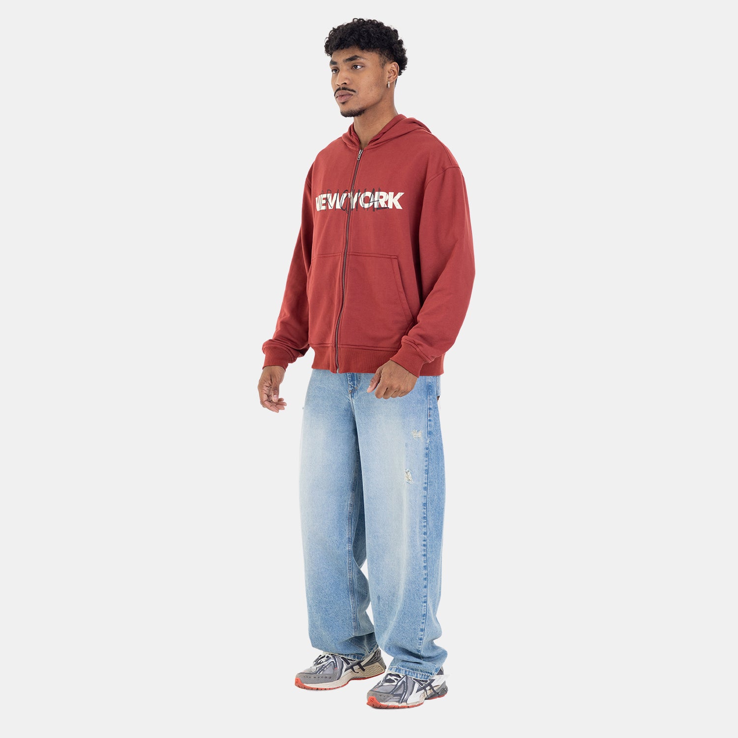 Zip Hoodie Regular Fit Red