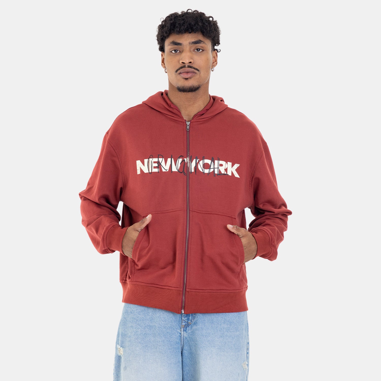 Zip Hoodie Regular Fit Red
