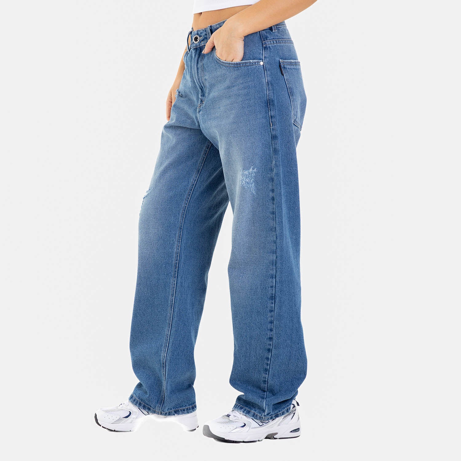 Clean Relaxed Fit Jeans Mid Blue