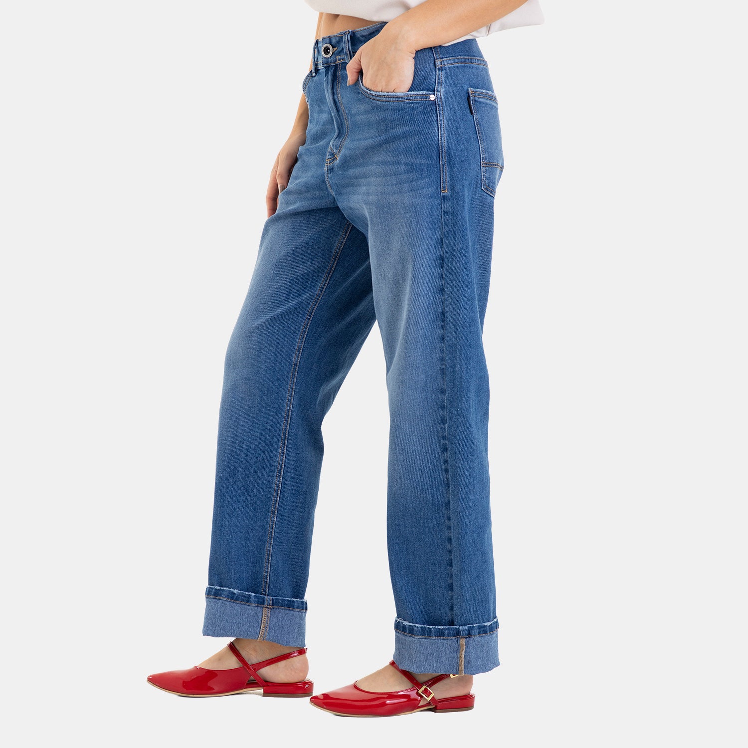 Straight Fit Jeans Mid Blue