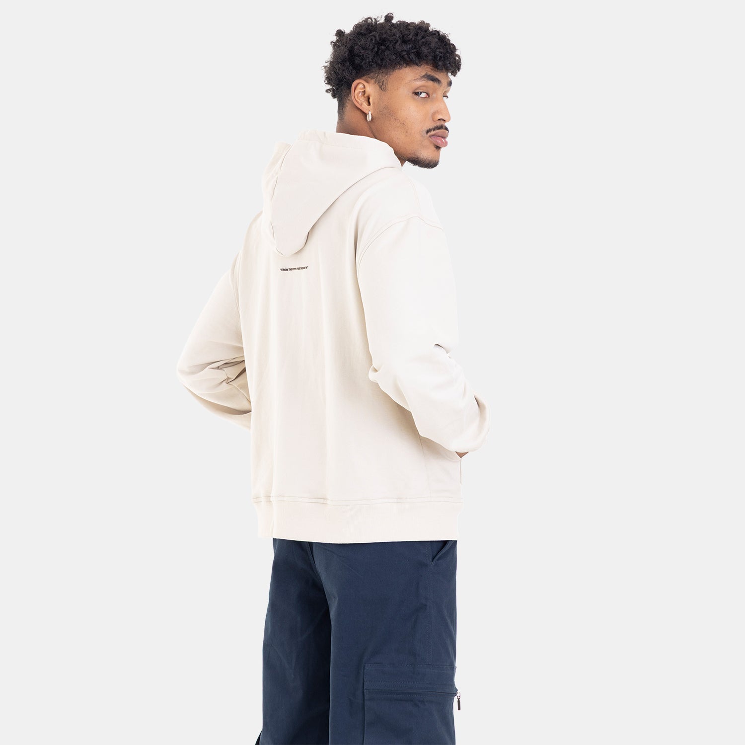 Zip Hoodie Regular Fit Beige