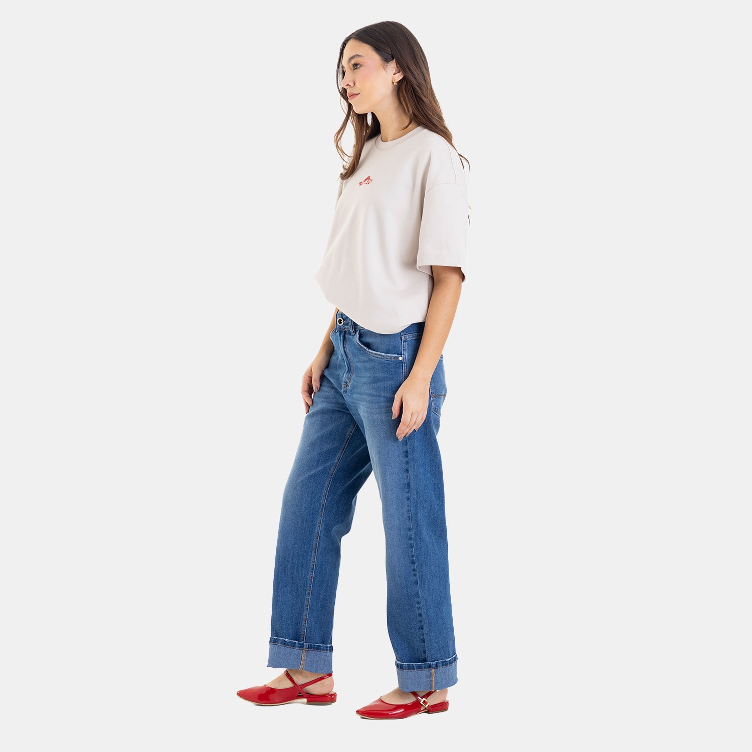 Straight Fit Jeans Mid Blue