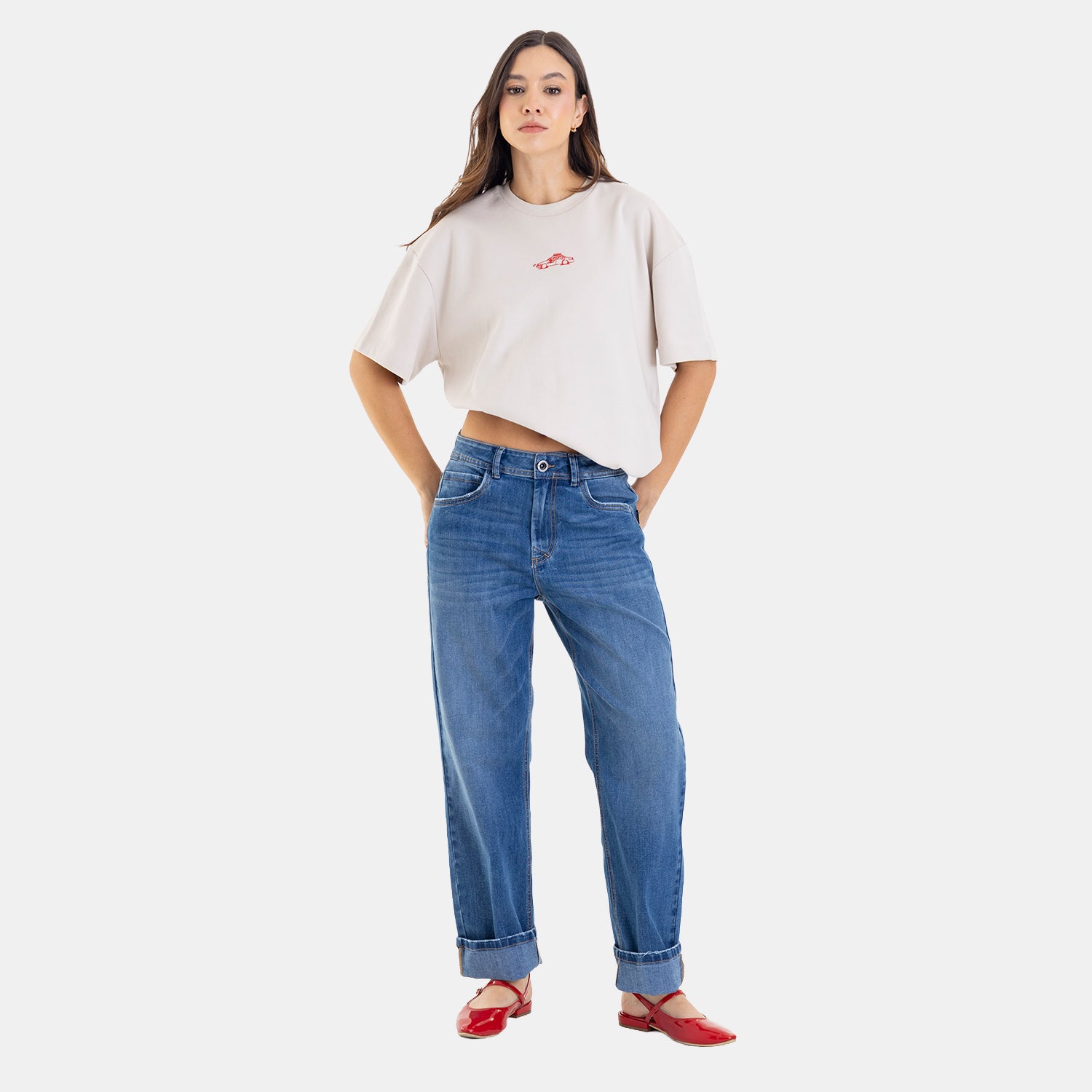 Straight Fit Jeans Mid Blue