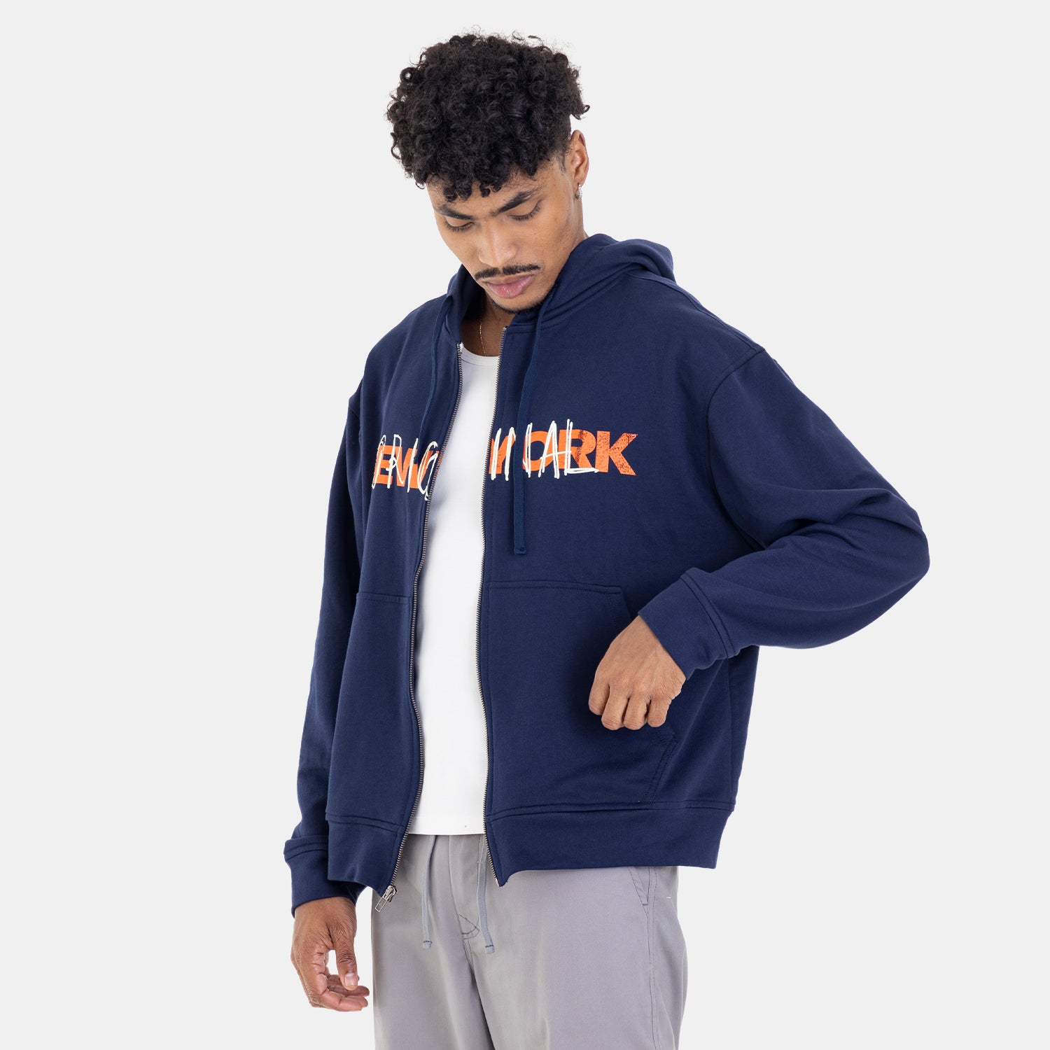 Zip Hoodie Regular Fit Dark Blue