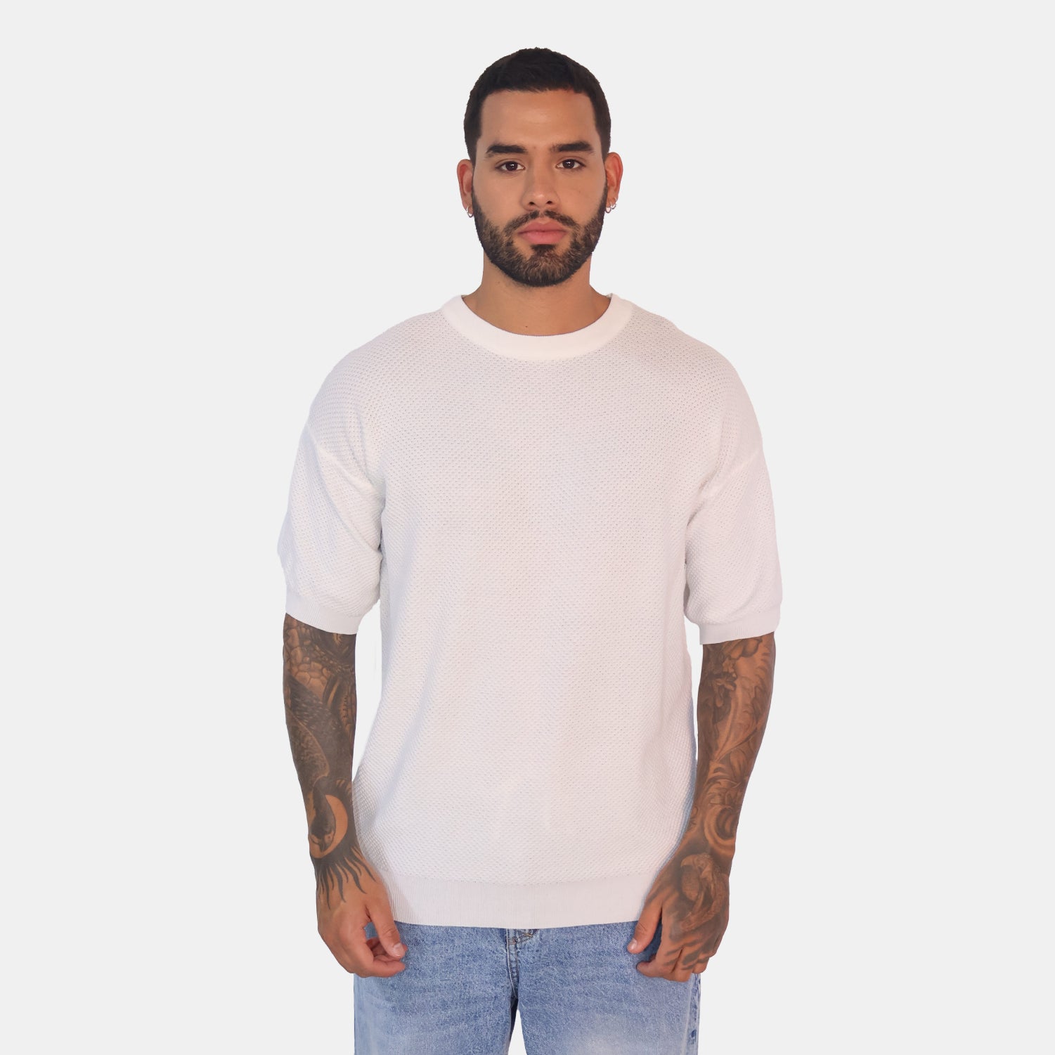 Textured Knit Tee Ivory