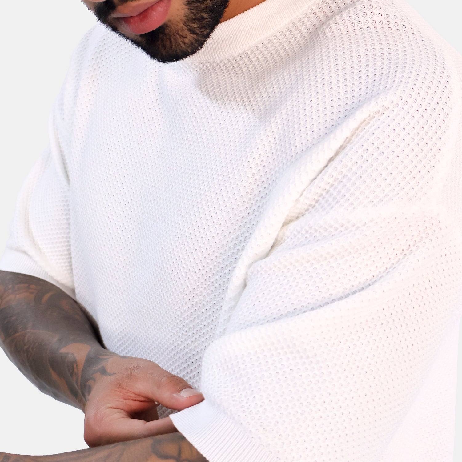 Textured Knit Tee Ivory