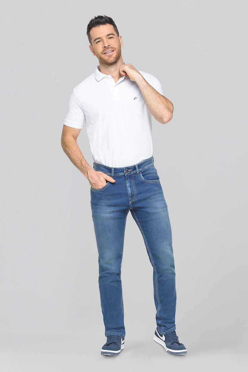 Jean regular classic color azul medio marca Rappaz