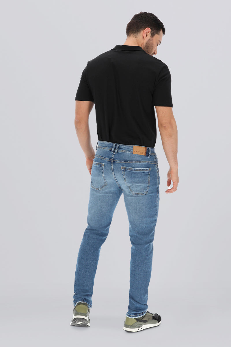 Jean regular color azul medio marca rappaz