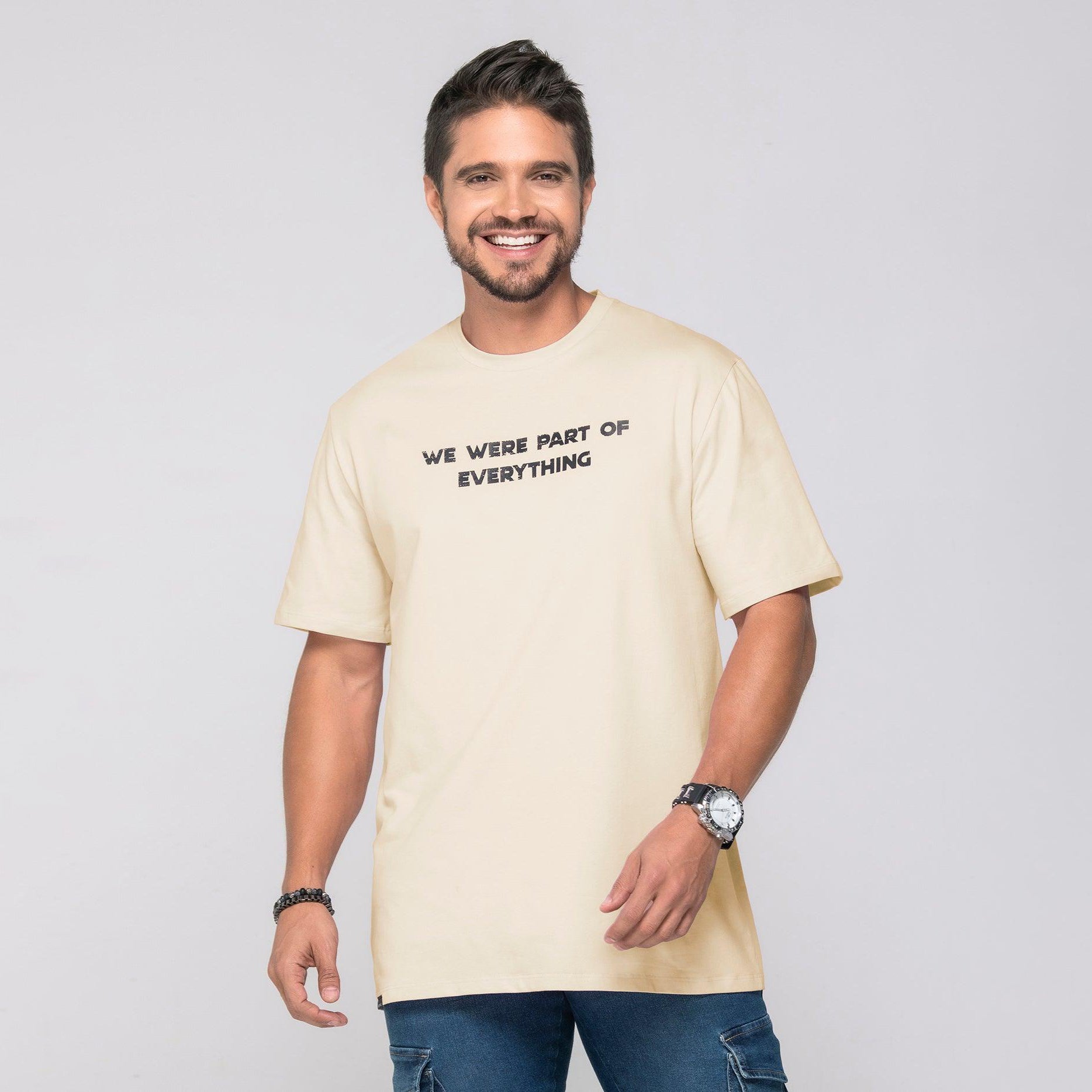 Camiseta Regular Color Beige e Ivoy Marca Rappaz